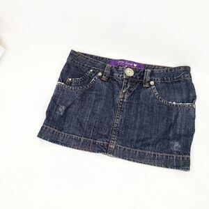 Drop Zone Rainbow Stitch Mini Jean Denim Skirt
